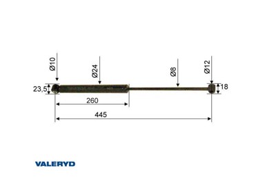 VALERYD Amortizer za naletnu kočnicu AL-KO 90s/1/2/3 101/102vb 445mm 4020100