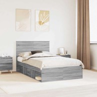 Okvir za krevet s uzglavljem 120 x 190 cm, siva sonoma