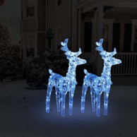 Božićni sobovi, 2 kom, plavi, 80 LED, akrilni