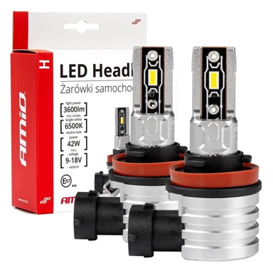 AMIO LED žarulja za automobil H8/H9/H11/H16 H-Mini, Canbus, 6500K