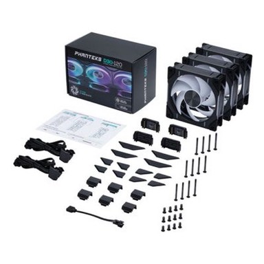 PHANTEKS Set ventilatora za računalo D30, PWM, 3 komada, crni