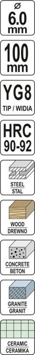 YATO Univerzalno svrdlo 6 x 100 mm YT-43943