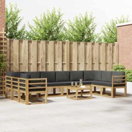 Set vanjskih sofa s jastukom, 11 kom, bijelo-antracit