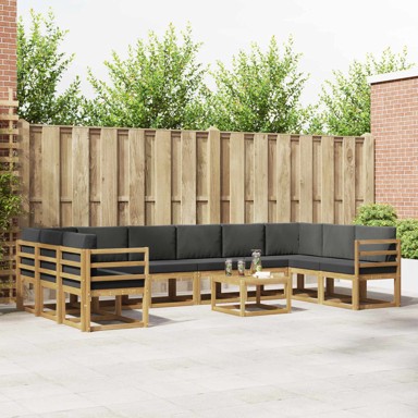 Set vanjskih sofa s jastukom, 11 kom, bijelo-antracit