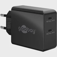 GOOBAY punjač USB-C 36W 2x USB-C PD, crna 
