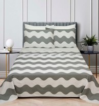 ESSENZA Posteljina Lancun Mare, 240 x 280 + 240 x 260 + 2 x 60 x 80 cm, sivi valovi