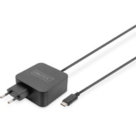 DIGITUS Adapter za laptop 65W USB-C Power Adapter 100/240V crni