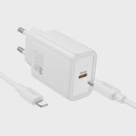 HOCO Punjač N62, kućni, PD 30W, USB-C na Lightning kabel, bijeli