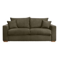 BOBOCHIC PARIS Zelena/smeđa sklopiva sofa od samta 225 cm Augustin, 225x96x97 cm