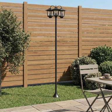 Podna lampa s tri glave, 16 x 16 x 187 cm, crna