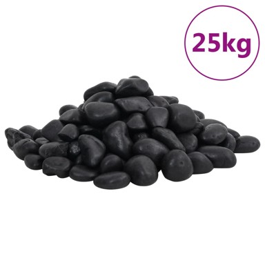 Polirani kamenčići, 25 kg, crni, 2 - 5 cm