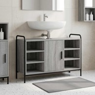 Kupaonski ormar 95 x 34 x 61 cm, konstruirano drvo, siva sonoma