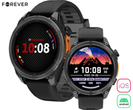 FOREVER Pametni sat Focus SW-900, GPS, Bluetooth 5.4, ponoćno crni
