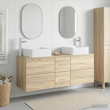 Set kupaonskih ormarića 3 kom 49,5 x 41 x 63 cm, hrast sonoma