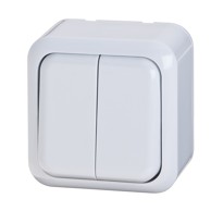 LUX TOOLS Prekidač nadžbukni serijski izmjenični nazidni bijeli