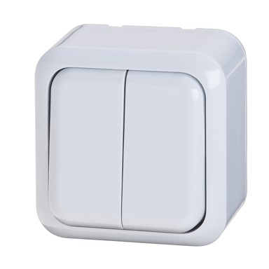 LUX TOOLS Prekidač nadžbukni serijski izmjenični nazidni bijeli