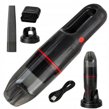 VERKGROUP Ručni usisavač s HEPA filtrom, 1200 mAh, USB, 6000 Pa, crni