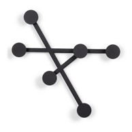 SPINDER DESIGN Crna metalna zidna vješalica Bottoni