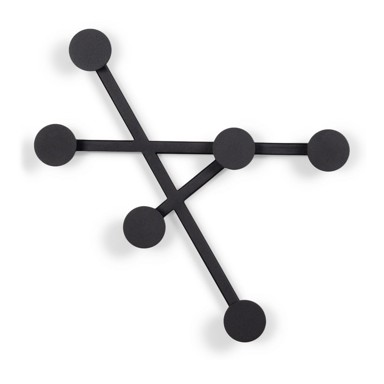 SPINDER DESIGN Crna metalna zidna vješalica Bottoni