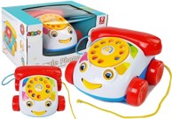 Telefon, dječji, na kotačima, bijelo-crveni