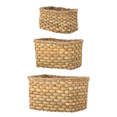BLOOMINGVILLE Košare u setu 3 kom od morske trave 26x16x16 cm Ramon
