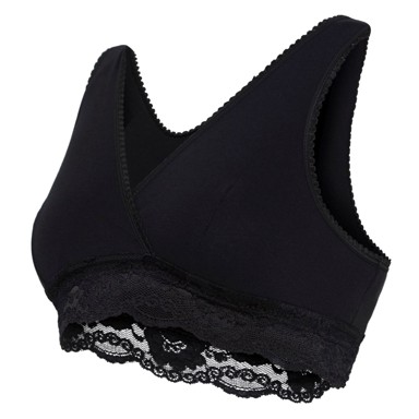 CARRIWELL Grudnjak za dojenje, čipkast, organski pamuk, S, crna