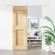 Klizna vrata s priborom za montažu 70 x 210 cm masivna borovina