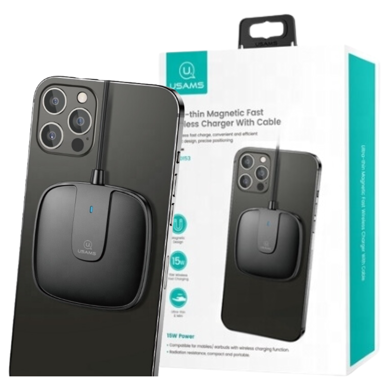 USAMS Induktivni punjač US- magnetski 15W iPhone 12 serija crni
