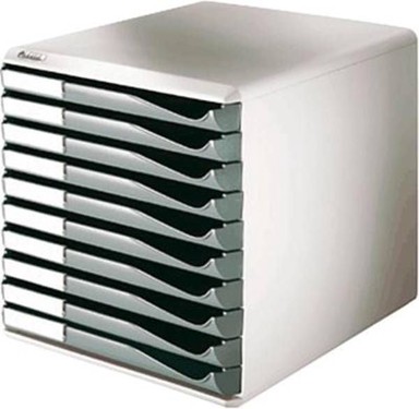 LEITZ Ladičar za formulare, 10 dijelova, sivi