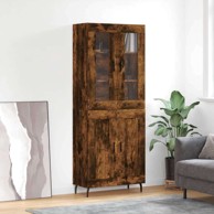 Visoka komoda dimljeni hrast 69 5x34x180 cm konstruiranog drva , drvena vrata