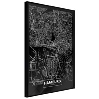 Poster City Map: Hamburg (Dark) 20x30