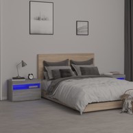 Noćni ormarići 2 kom s LED svjetlima sivog sonome 60x35x40 cm