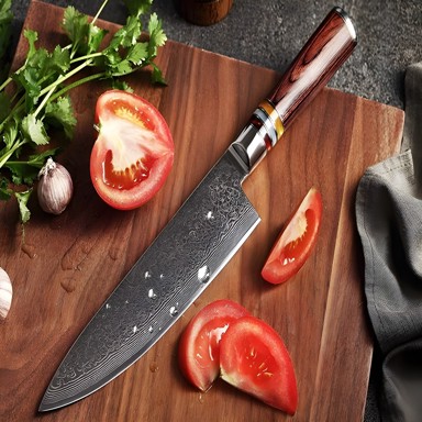 Damaskasti kuhinjski nož Ka-14040 Chef Kp14040, smeđi