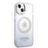 GUESS Gold Outline tvrda maskica MagSafe za Apple iPhone 14, ljubičasta