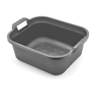 ADDIS Plastični lavor s dvije ručke, 39 x 32 x 14 cm, metallic sivi