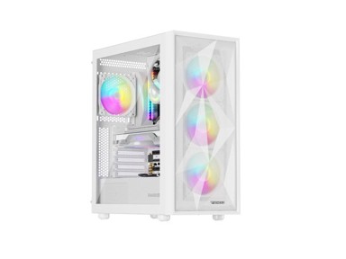 NATEC Kućište GENESIS DIAXID 605, mid tower, ATX, kaljeno staklo, bijelo