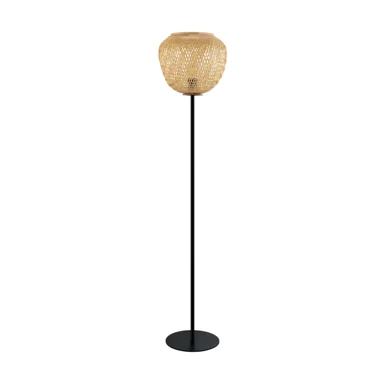EGLO Stajaća lampa 1xe27 natur/crna dembleby 43264