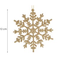SPRINGOS Set božićnih ukrasa Snježne pahulje 12 cm, 3 kom, zlatne  