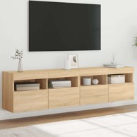 Zidni TV ormarići LED 2 kom, 80 x 30 x 40 cm, drvo, sonoma hrast