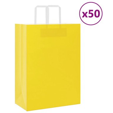 Papirnate vrećice 50 kom s ručkama 32x17x44 cm, žute