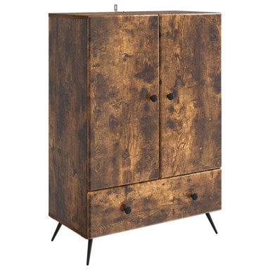 Krevet, 66 x 34,5 x 95 cm, konstruirano drvo, dimljeni hrast
