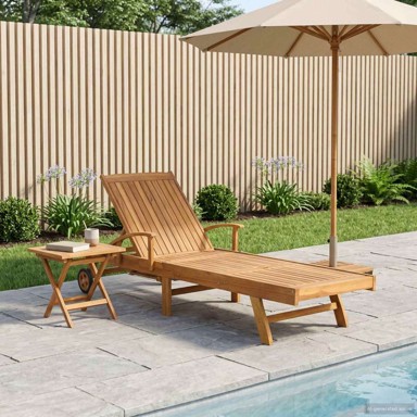 Suncobran s stolom, 2 kom, 40x40x40 cm, čvrsto teak drvo, smeđa