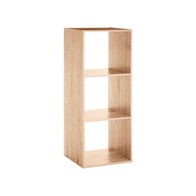 FIVE Polica s 3 otvora Modul 34,5x32x100,5 cm furnir natur