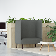 Sofa visok naslon tkanina, tamno siva