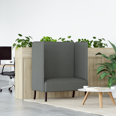 Sofa visok naslon tkanina, tamno siva