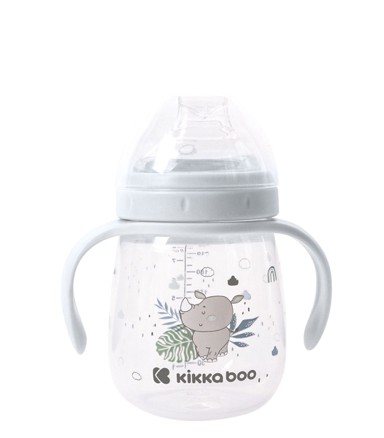 KIKKA BOO Bočica sa silikonskim usisnikom 240 ml, Savanna, plava