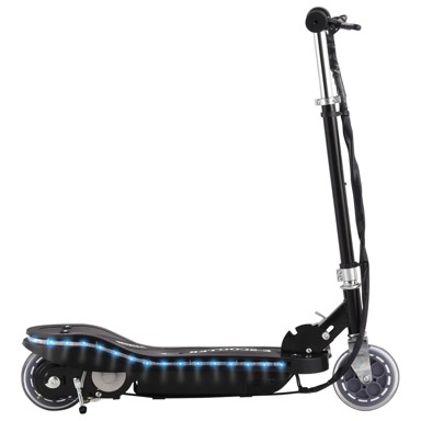 Električni romobil s LED svjetlimam, 120 W, crni