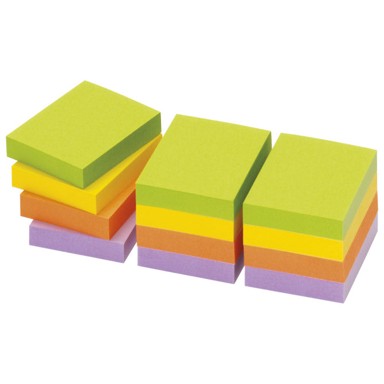GLOBAL NOTES Samoljepljivi blok, Spring, 40 x 50 mm, 12 x 100 listova, neon, sortirane boje