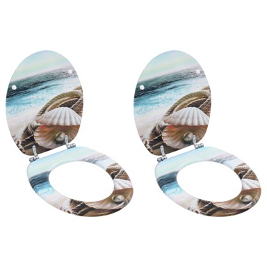 MDF Toaletna daska 2 kom uzorak školjaka