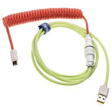 DUCKY Spiralni kabel Premicord, crveno-zeleni, USB Type C na Type A, 1,8 m DKCC-SFCNC1